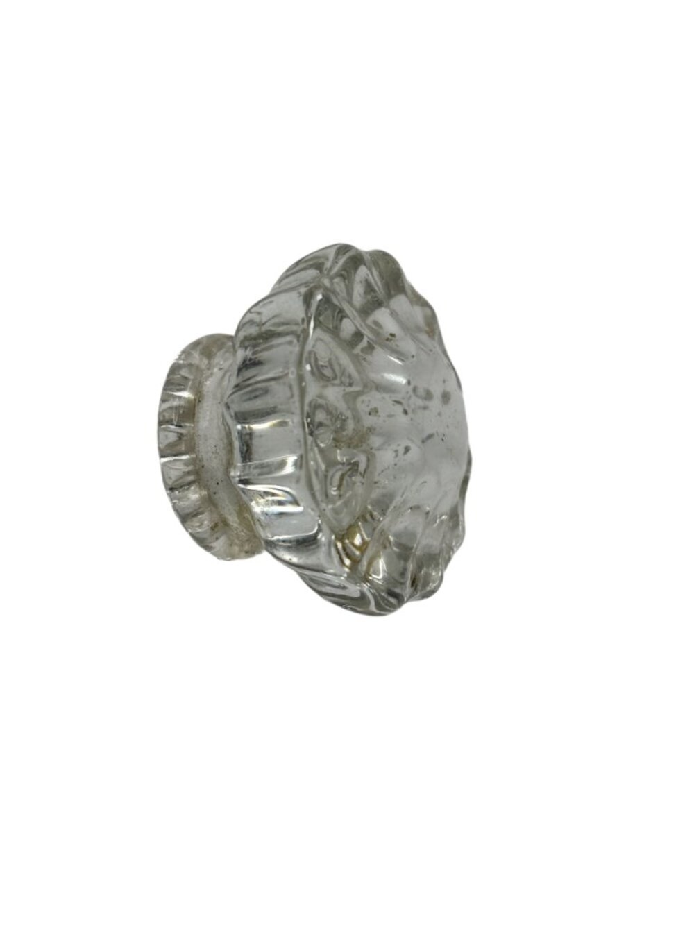 Vintage Clear Glass Fluted Doorknob Replacement With Faceted Design No Hardware - Picture 9 of 11